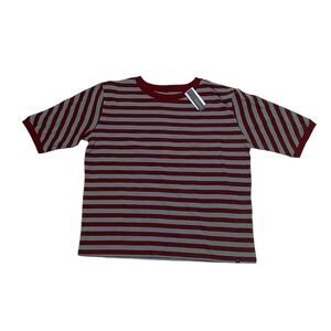 NWT Pendleton Cropped T-Shirt Blue / Red Striped Size Small